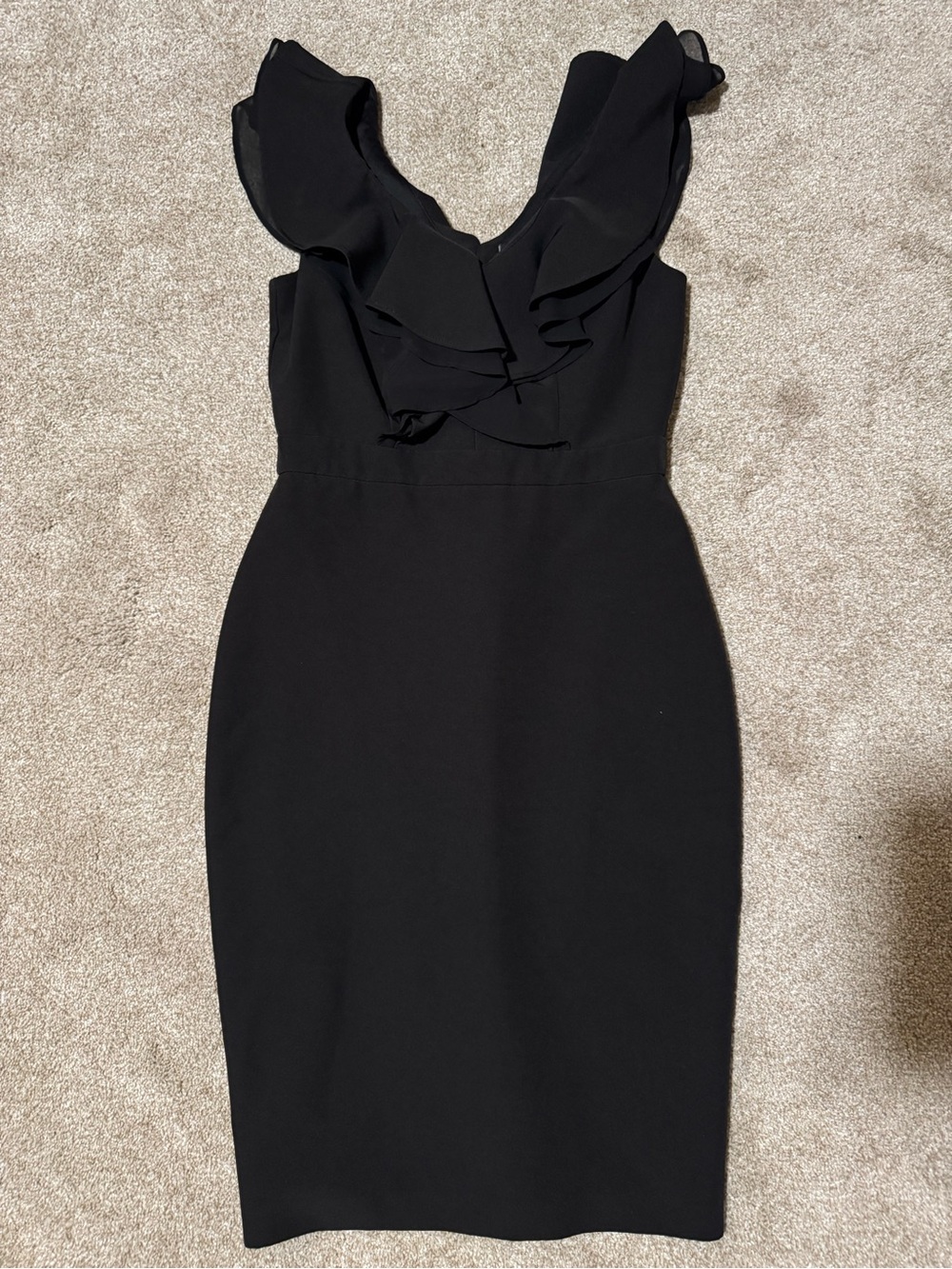 Taylor little black dress with ruffles, size 2